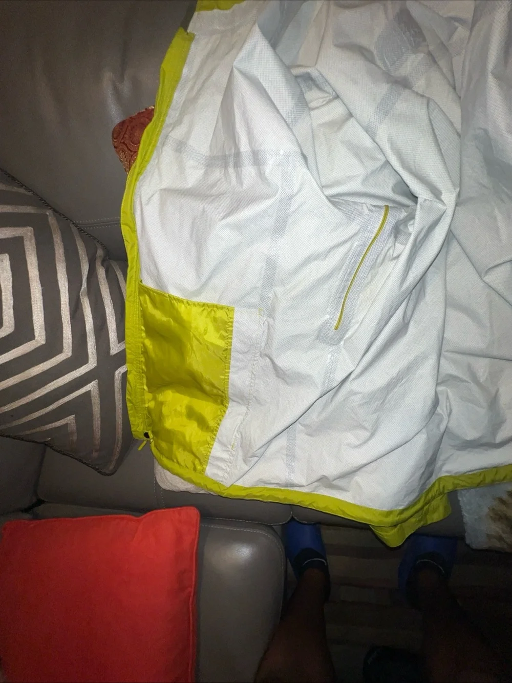 The North Face Bright Neon Yellow Hooded Rain Shell